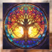 Autocollant Pour Fenêtre Arbre de la vie Vitraux Vitrages Clouage (Feuille 2)