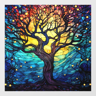 Autocollant Pour Fenêtre Arbre de la vie Vitraux Vitrages Clouage