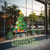 Autocollant Pour Fenêtre Arbre de Noël Cartoon Clouage de fenêtre