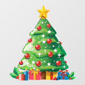 Autocollant Pour Fenêtre Arbre de Noël Cartoon Clouage de fenêtre (Feuille)