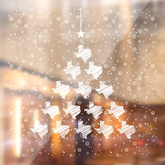 Autocollant Pour Fenêtre Arbre de Noël du Texas (Feuille 2)