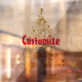 Autocollant Pour Fenêtre Arbre de Noël en or Fantaisie Thunder_Cove (Feuille 2)