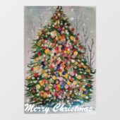 Autocollant Pour Fenêtre Arbre de Noël - joyeux Noël (Feuille)