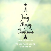 Autocollant Pour Fenêtre arbre de Noël joyeux script étoiles blanc noir (Feuille 3)