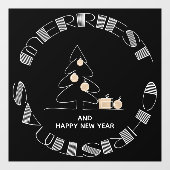 Autocollant Pour Fenêtre Arbre de Noël le plus joli Noir (Feuille)