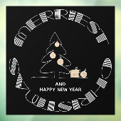 Autocollant Pour Fenêtre Arbre de Noël le plus joli Noir (Feuille 3)