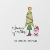 Autocollant Pour Fenêtre Arbre de Noël personnalisé & Gnome (Feuille)