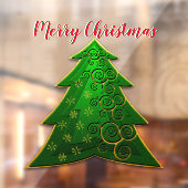 Autocollant Pour Fenêtre Arbre de Noël vert moderne (Feuille 2)
