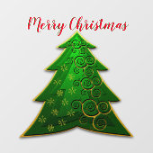 Autocollant Pour Fenêtre Arbre de Noël vert moderne (Feuille)