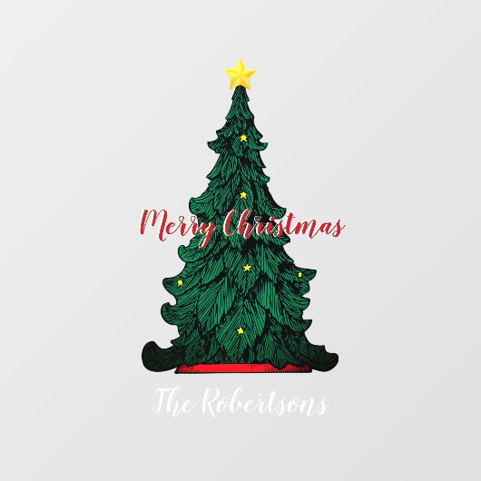 Autocollant Pour Fenêtre Arbre de Noël vert traditionnel Clôture (Feuille)