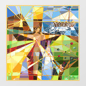 Autocollant Pour Fenêtre Arbre de vie Jésus (Feuille)