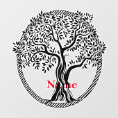 Autocollant Pour Fenêtre Arbre de vie Thunder_Cove (Feuille)