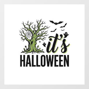 Autocollant Pour Fenêtre Arbre d'Halloween C'est Halloween Vintage Épouvant