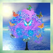 Autocollant Pour Fenêtre Arbre papillon (Feuille 3)