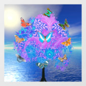 Autocollant Pour Fenêtre Arbre papillon (Feuille)