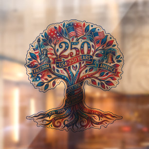 Autocollant Pour Fenêtre Arbre patriotique pour le 250e anniversaire de l'A