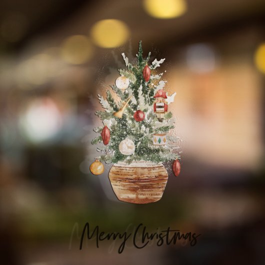 Autocollant Pour Fenêtre Arbre vert de Noël | Joyeux Noël