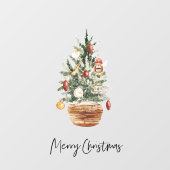 Autocollant Pour Fenêtre Arbre vert de Noël | Joyeux Noël (Feuille)