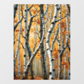 Autocollant Pour Fenêtre Arbres à bouleau d'automne Clôture de fenêtre (Feuille)