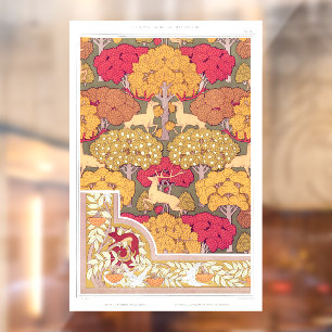 Autocollant Pour Fenêtre Arbres d'automne Art nouveau et chute Vintage de c