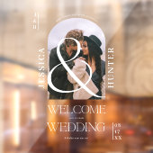 Autocollant Pour Fenêtre Arc de Boho moderne photo mariage blanc accueil (Feuille 2)