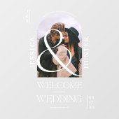 Autocollant Pour Fenêtre Arc de Boho moderne photo mariage blanc accueil (Feuille)