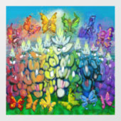 Autocollant Pour Fenêtre Arc-en-ciel Bluebonnets Clouage de fenêtre (Feuille)