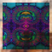 Autocollant Pour Fenêtre Arc en ciel Peacock Fractal Swirl taché de verre (Feuille 2)