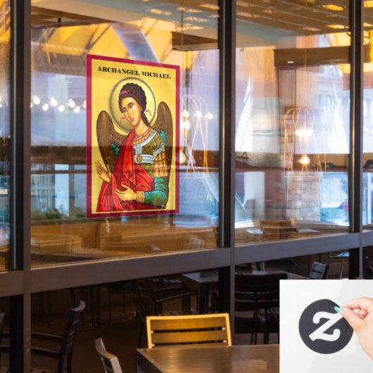 Autocollant Pour Fenêtre Archangel Michael (Fenêtre du restaurant)