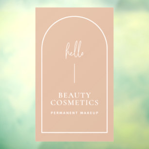 Autocollant Pour Fenêtre Arche rose pâle Bonjour Affiche de bienvenue d'ent