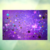 Autocollant Pour Fenêtre Arrière - plan de feuille violet avec étoiles (Feuille 3)