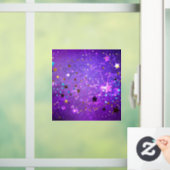 Autocollant Pour Fenêtre Arrière - plan de feuille violet avec étoiles (Maison)