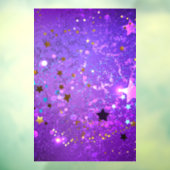 Autocollant Pour Fenêtre Arrière - plan de feuille violet avec étoiles (Feuille 3)