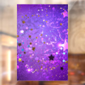 Autocollant Pour Fenêtre Arrière - plan de feuille violet avec étoiles (Feuille 2)