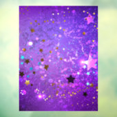 Autocollant Pour Fenêtre Arrière - plan de feuille violet avec étoiles (Feuille 3)