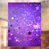 Autocollant Pour Fenêtre Arrière - plan de feuille violet avec étoiles (Feuille 2)