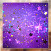 Autocollant Pour Fenêtre Arrière - plan de feuille violet avec étoiles (Feuille 2)