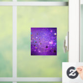 Autocollant Pour Fenêtre Arrière - plan de feuille violet avec étoiles (Maison)