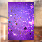 Autocollant Pour Fenêtre Arrière - plan de feuille violet avec étoiles (Feuille 2)