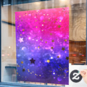 Autocollant Pour Fenêtre Arrière - plan rose brillant (Fenêtre de café)