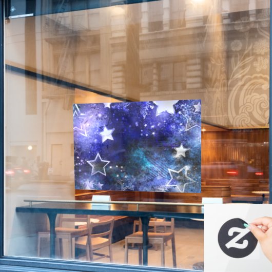 Autocollant Pour Fenêtre Arrière - plan spatial avec étoiles (Fenêtre de café)