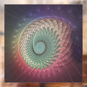 Autocollant Pour Fenêtre Art abstrait d'escargot coloré moderne fractal