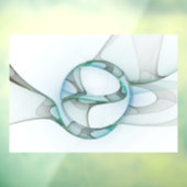 Autocollant Pour Fenêtre Art Abstrait moderne Fractal Bleu Turquoise Gris (Feuille 3)