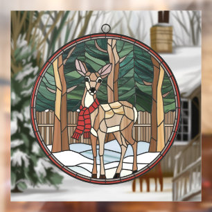 Autocollant Pour Fenêtre Art de verre coloré, style de cerf en verre coloré