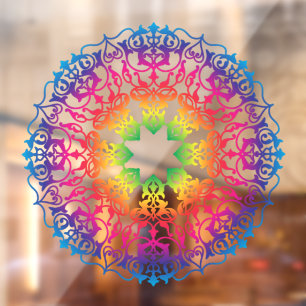 Autocollant Pour Fenêtre Art de yoga de fleur orientale de mandala