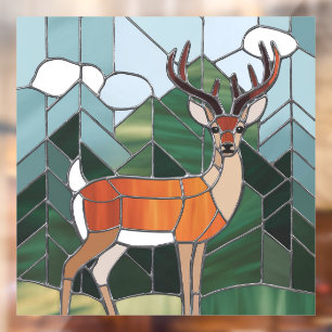 Autocollant Pour Fenêtre Art En Verre Tiré, Style Verre Tiré Art Cerf