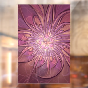Autocollant Pour Fenêtre Art floral fractal moderne abstrait couleurs de ba