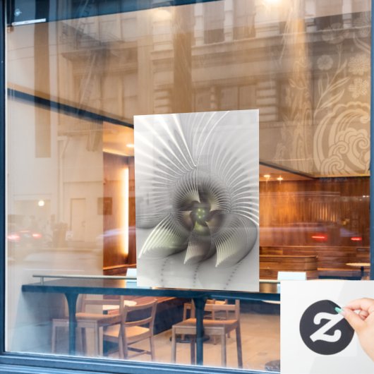 Autocollant Pour Fenêtre Art fractal Abstrait moderne en 3D (Fenêtre de café)