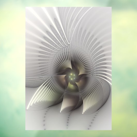 Autocollant Pour Fenêtre Art fractal Abstrait moderne en 3D (Feuille 3)