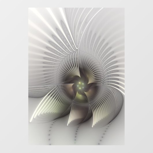 Autocollant Pour Fenêtre Art fractal Abstrait moderne en 3D (Feuille)